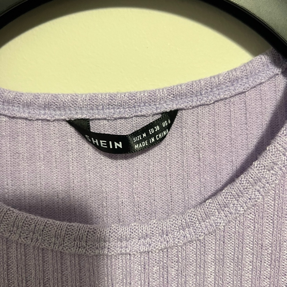 SHEIN Lilac Ribbed Crop Top - Picture 3 of 3